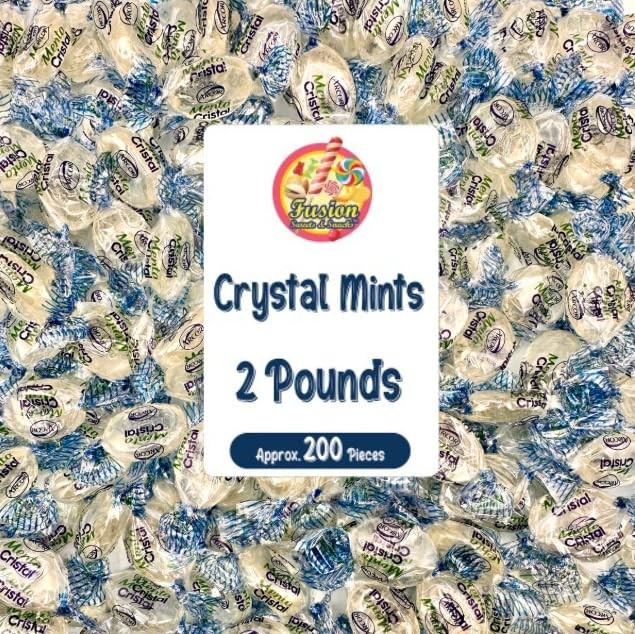Crystal Candy Hard Mints - 2 Pounds (Approx. 200 Pieces) Arcor Blue Crystal M...