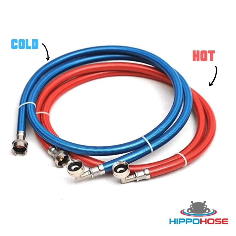 4ft Washing Machine Hose-PVC Coated Stainless Steel Water Supply Line - 90 Degre gallery