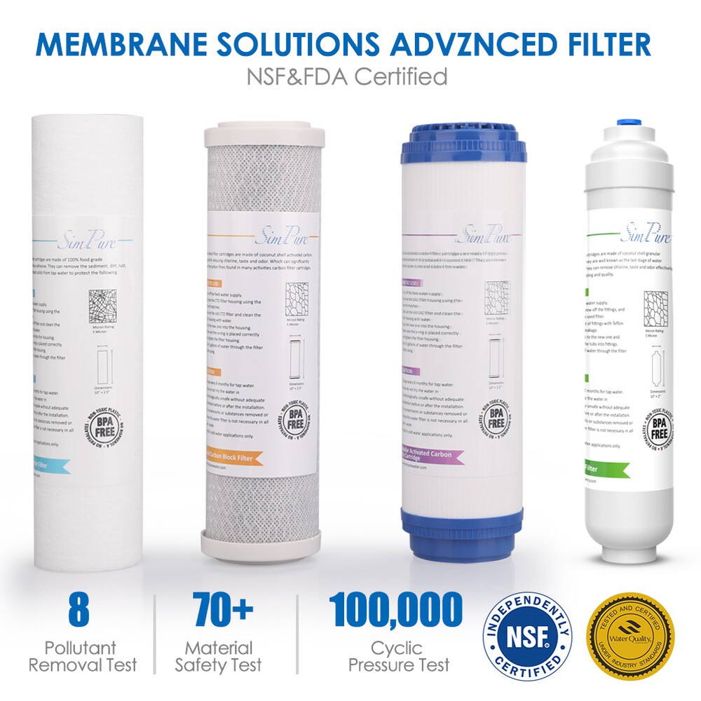 Water Filter Replacement PP Sediment,CTO Carbon Block,T33Cartridge Fit RO System