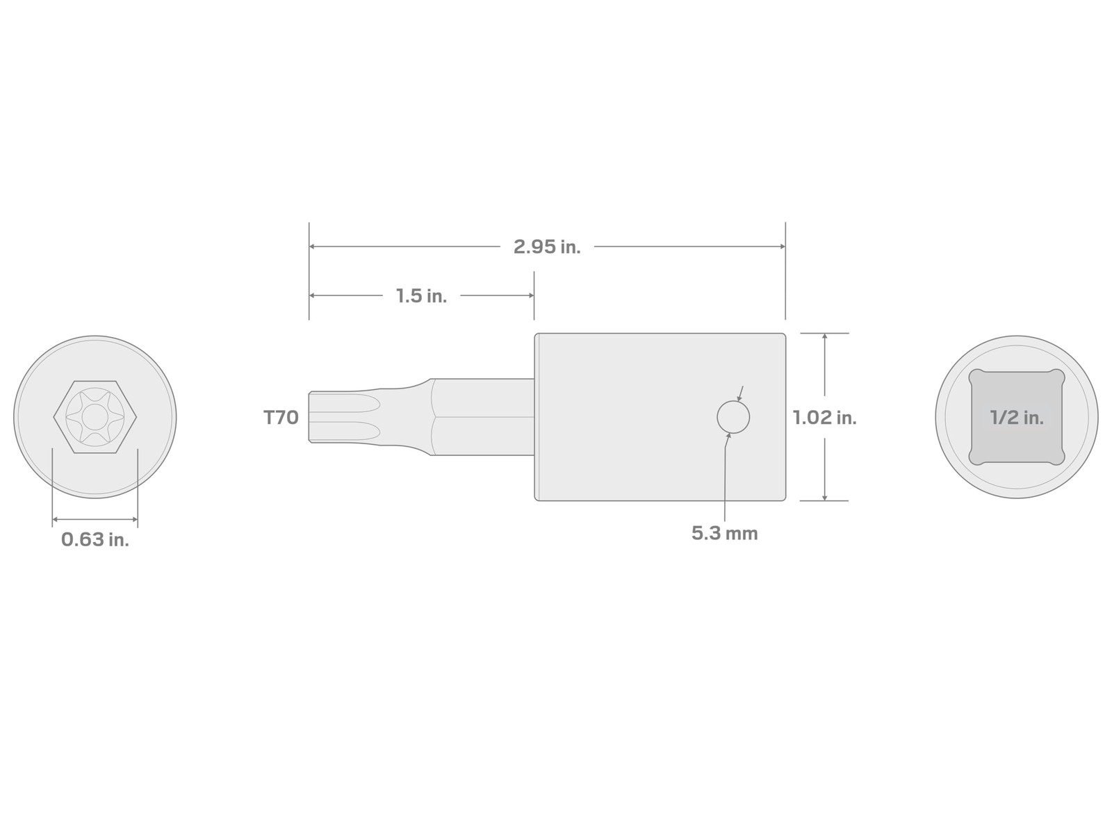 TEKTON 1/2 Inch Drive x T70 Torx Impact Bit Socket | SIB24270 gallery