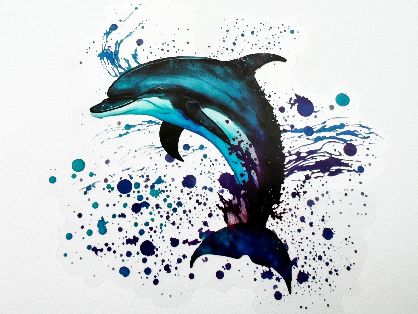 Colorful Dolphin 3 Inch Transparent Sticker Ocean Fishing Nature Decal gallery