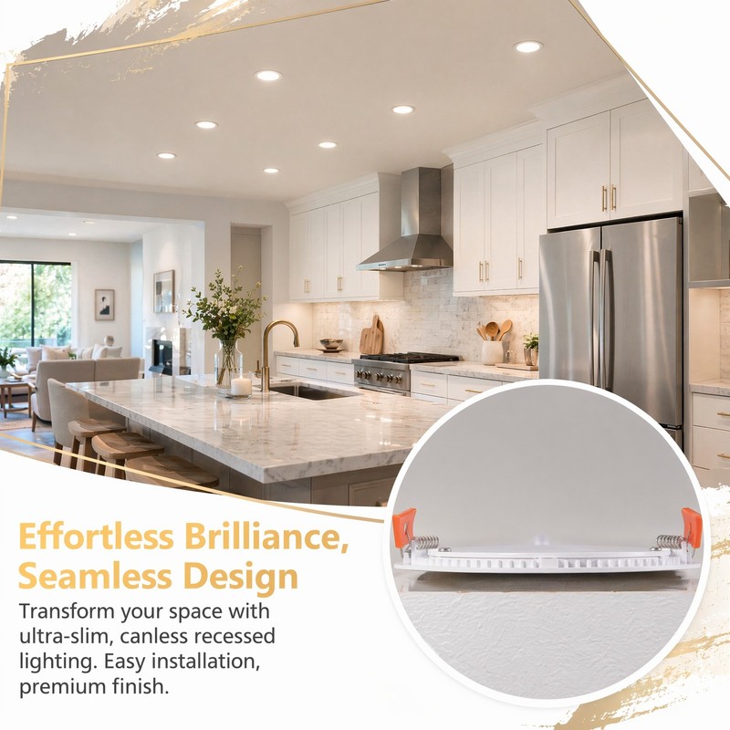 12 Pack 6 Inch Panel Light 5CCT LED Recessed Ceiling Dimmable with Junction Box gallery
