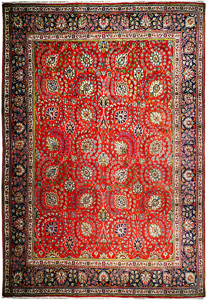 ALL OVER RED BLUE Perssiaan Tabreez RUG Shah Abbasi 10x13' 74678 gallery