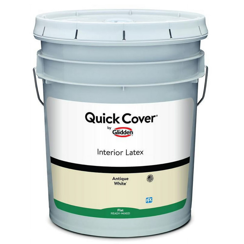 Glidden Quick Cover Interior Latex Paint Flat, Antique White, 5 Gallon gallery