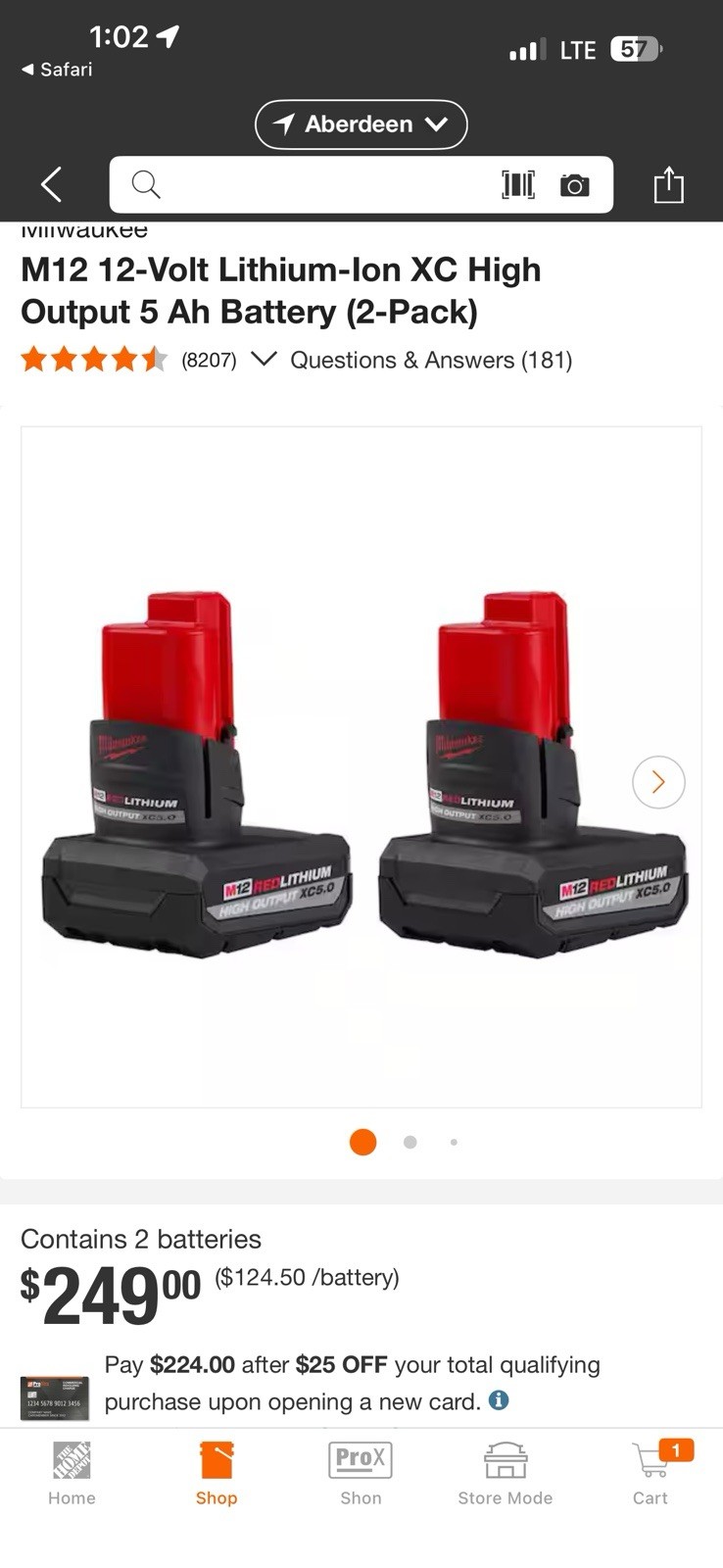 Milwaukee M12 High Output XC5.0 Lithium-Ion Battery Pack - Red (48-11-2450) gallery