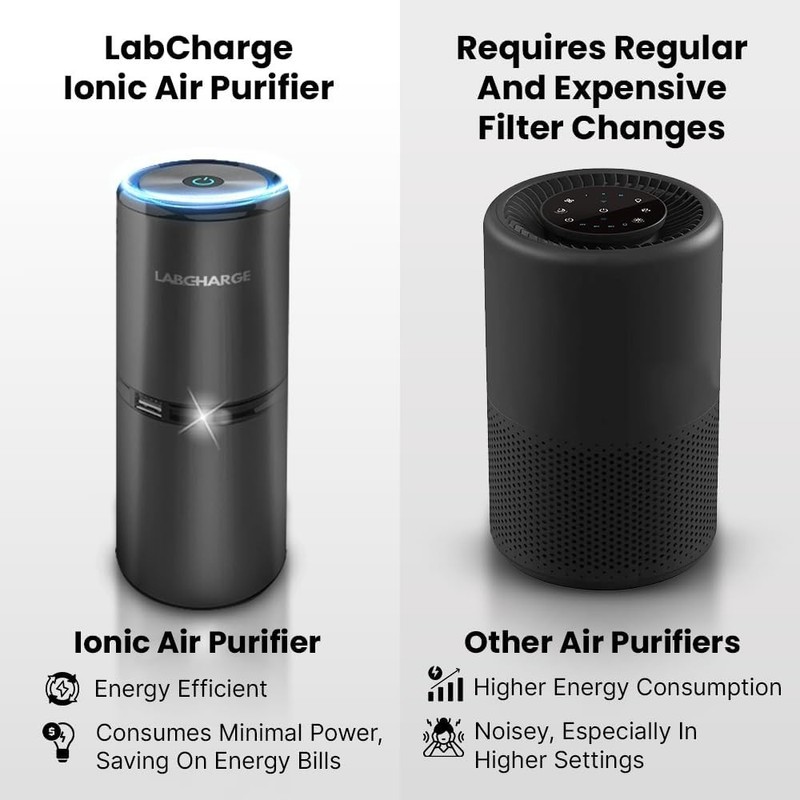 Small Ionic Air Purifier for Home & Bedroom – Silent HEPA Filter – Covers 250... gallery