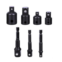 7pc Impact Socket Adapter Reducer Set Power Drill Hex Shank 1/4 3/8 1/2 Drivers