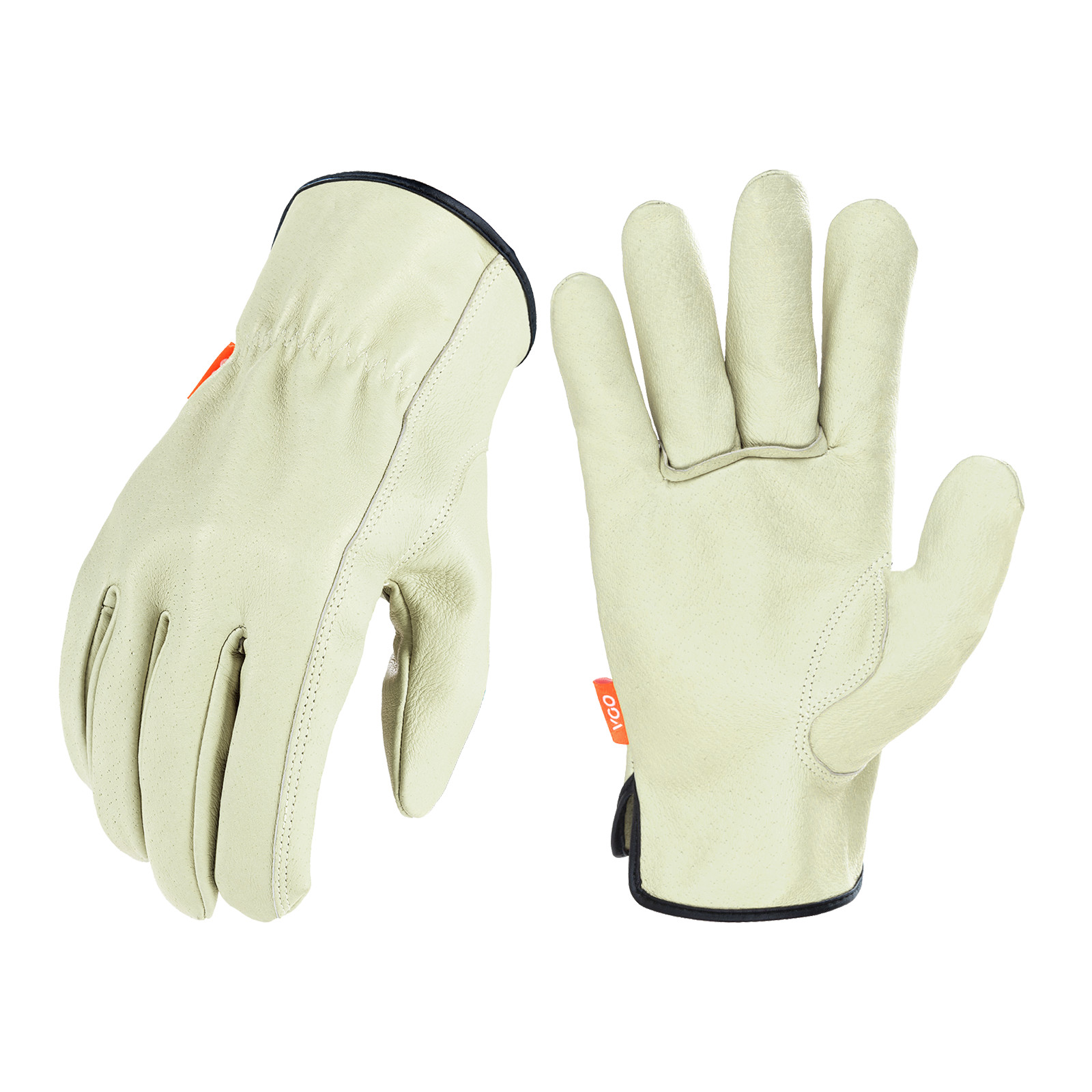Vgo 1/2/3Pairs Cowhide Grain Leather Drivers,Outdoor, Work Safety Gloves(PA9501) gallery