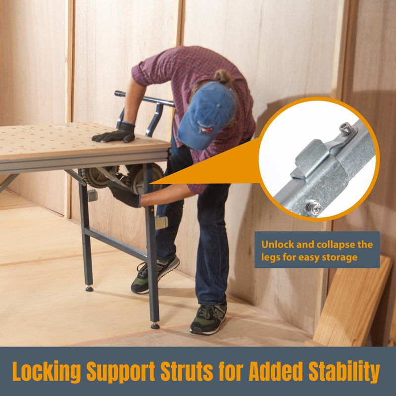 Multi-Functional Portable Workbench with Wheels for DIY Projects gallery