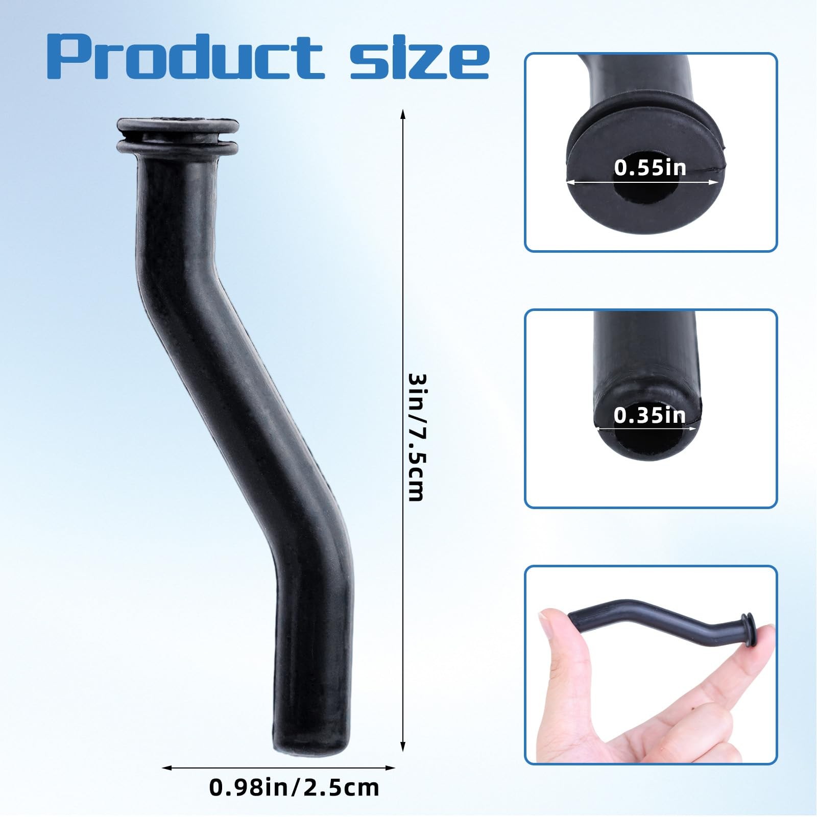 Vacuum Hose 596163 Compatible with Briggs & Stratton, John 3 inches, Black gallery
