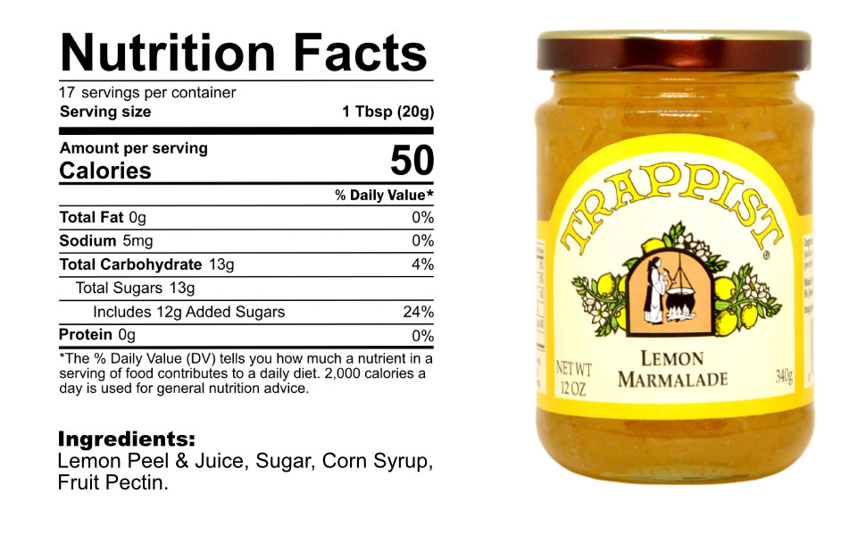 Trappist Preserves Lemon Marmalade 12oz (pack of 2) with Jar Scraper gallery