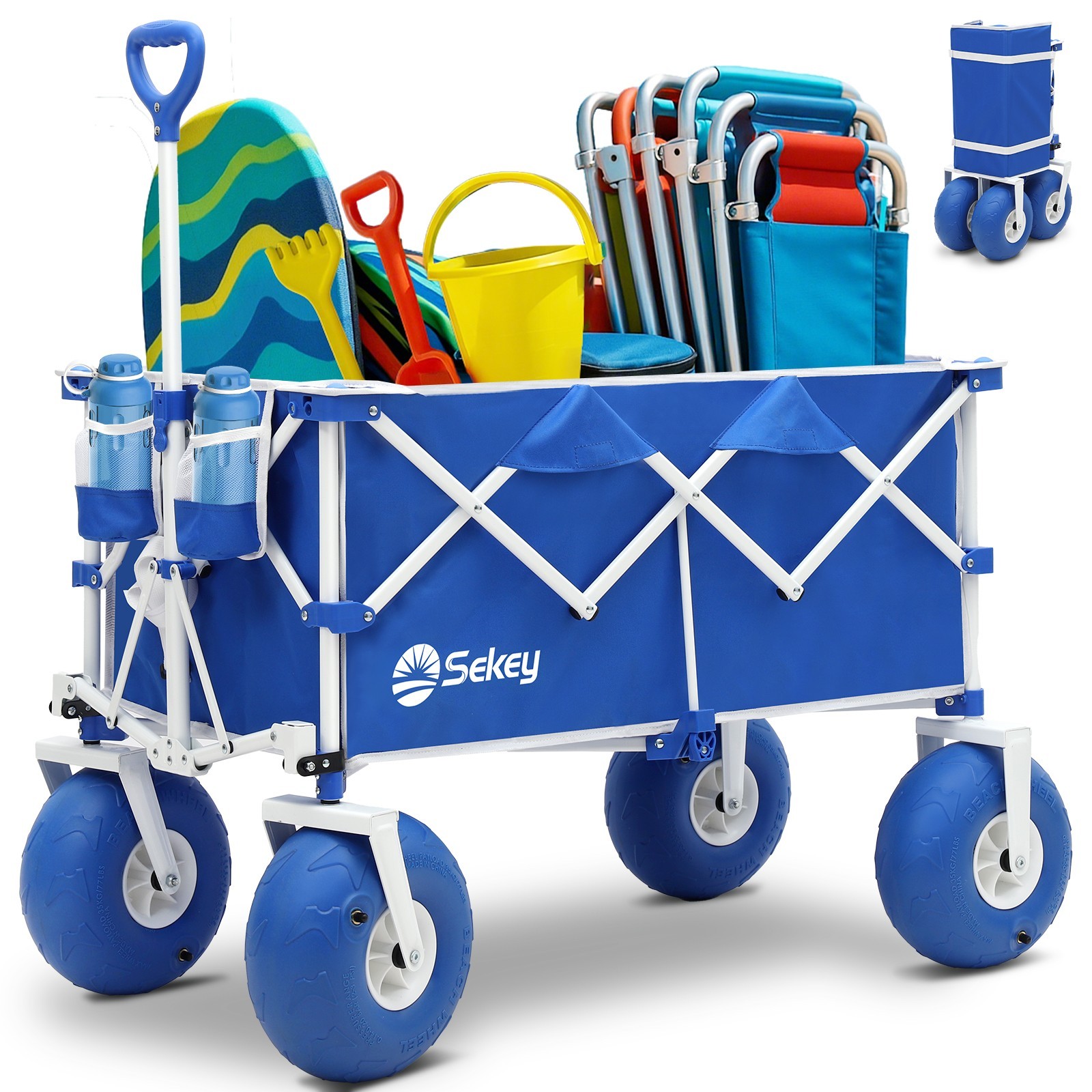 Sekey Beach Wagon – 440lb Capacity, Sand-Proof Wheels, Foldable. gallery
