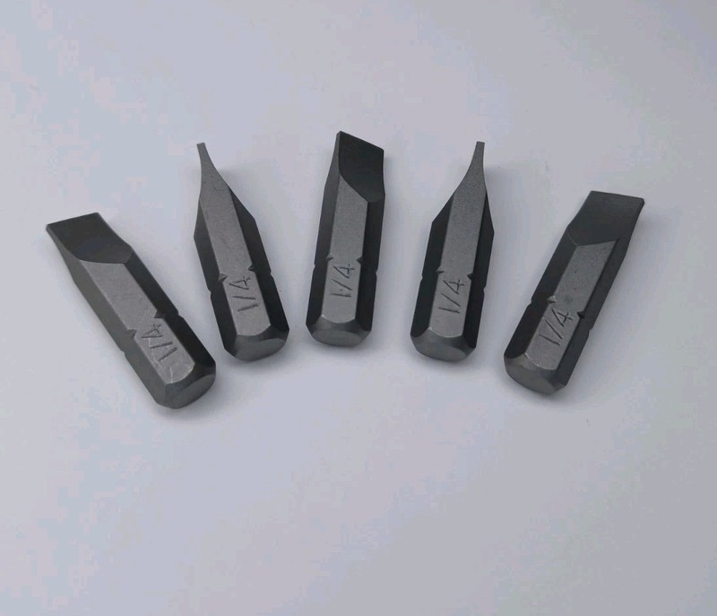 Screwdriver Bits 1/4" Flat Head Slotted 1 Inch Long Single End Hex Bit Set Of 5 gallery