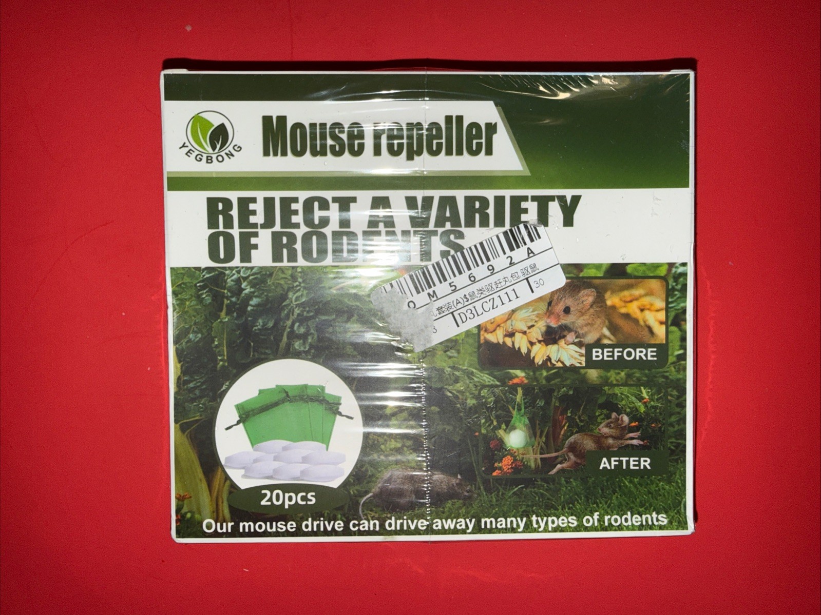 YEGBONG Natural Rodent Repellent Peppermint Sachets 20Pack Mouse, squirrel NEW gallery