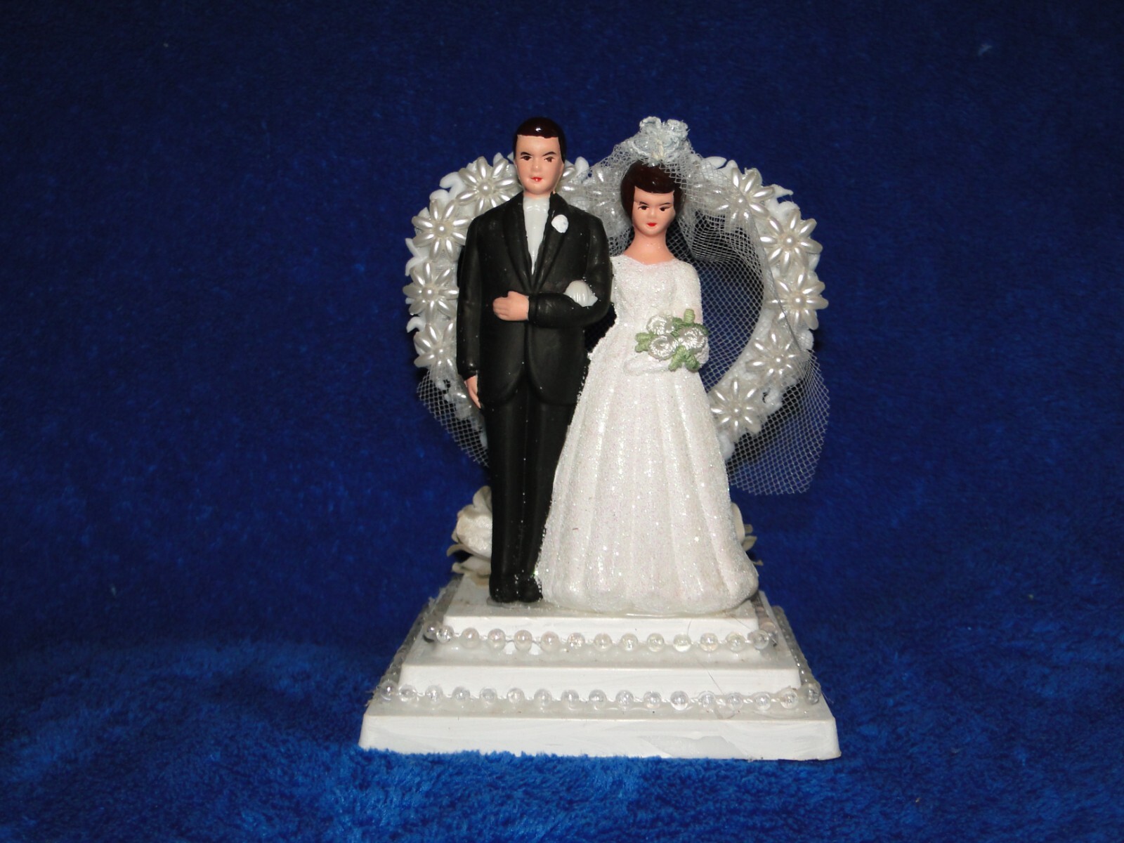 New Handmade Bride & Groom Wedding cake topper or Centerpiece in white gallery