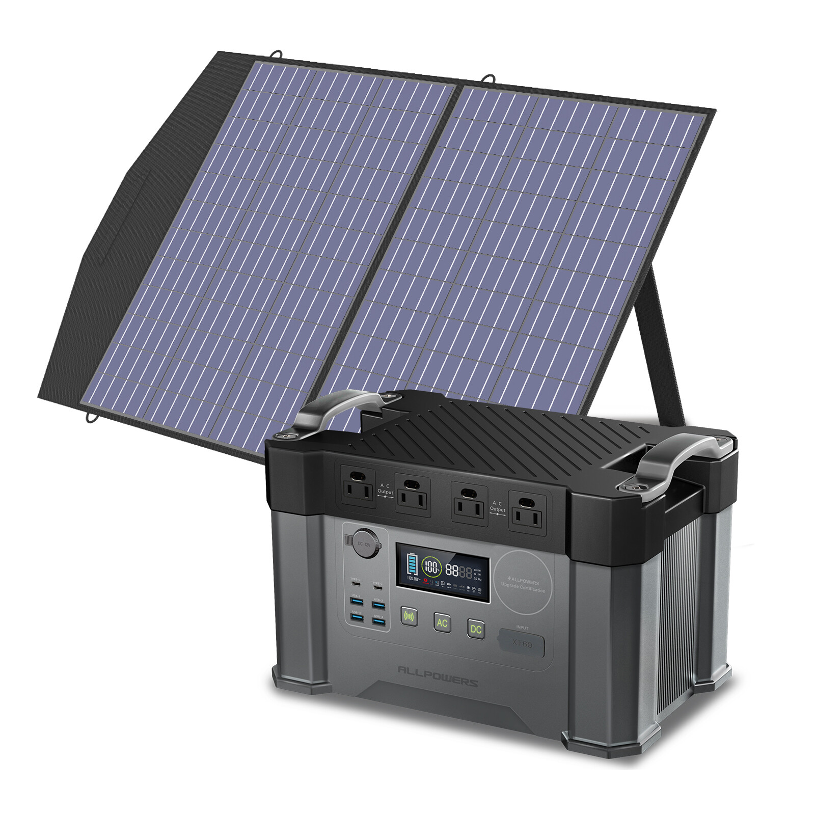 ALLPOWERS 2400W Portable Power Station Geberator + Solar Panel For Camping gallery