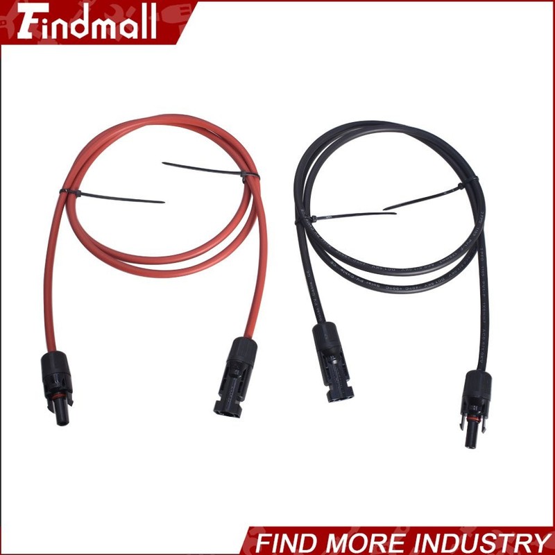 Findmall 1 Pair 15FT Durable Solar Panel Extension Cable Wire Connector 12AWG gallery