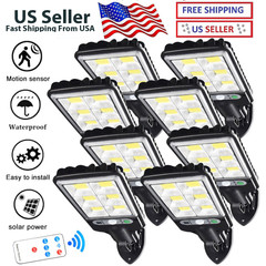LED Solar Light Motion Sensor 3 Modes Flood Lamp Outdoor Street Wall Yard Garden