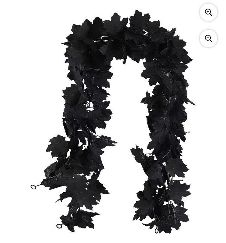 Halloween Artificial Maple Leaf Lifelike For Decorating Home/wall Black gallery
