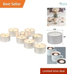 100 Pack Unscented Tea Light Candles Long Burn 8H Decorations Indoor Outdoor