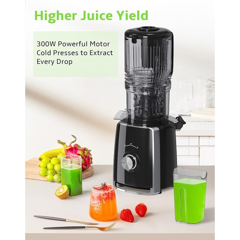 Cold Press Juicer Wide Chute Higher Juice Yield BPA Free Easy Clean Masticating gallery