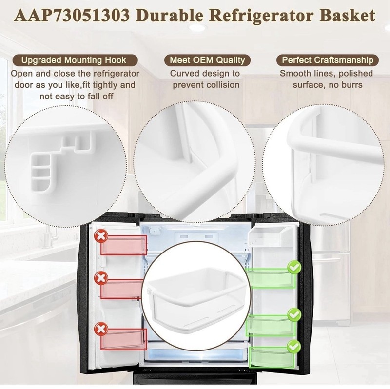 New Door Bin Shelf Compatible LG Refrigerator AAP73051301 AAP73051302 OEM gallery