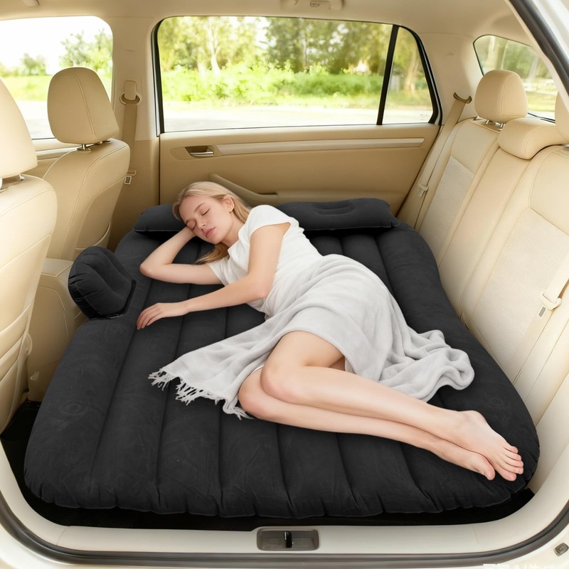 Inflatable Car Air Mattress for Back Seat, Portable Travel Bed with Pump 55"x35" gallery