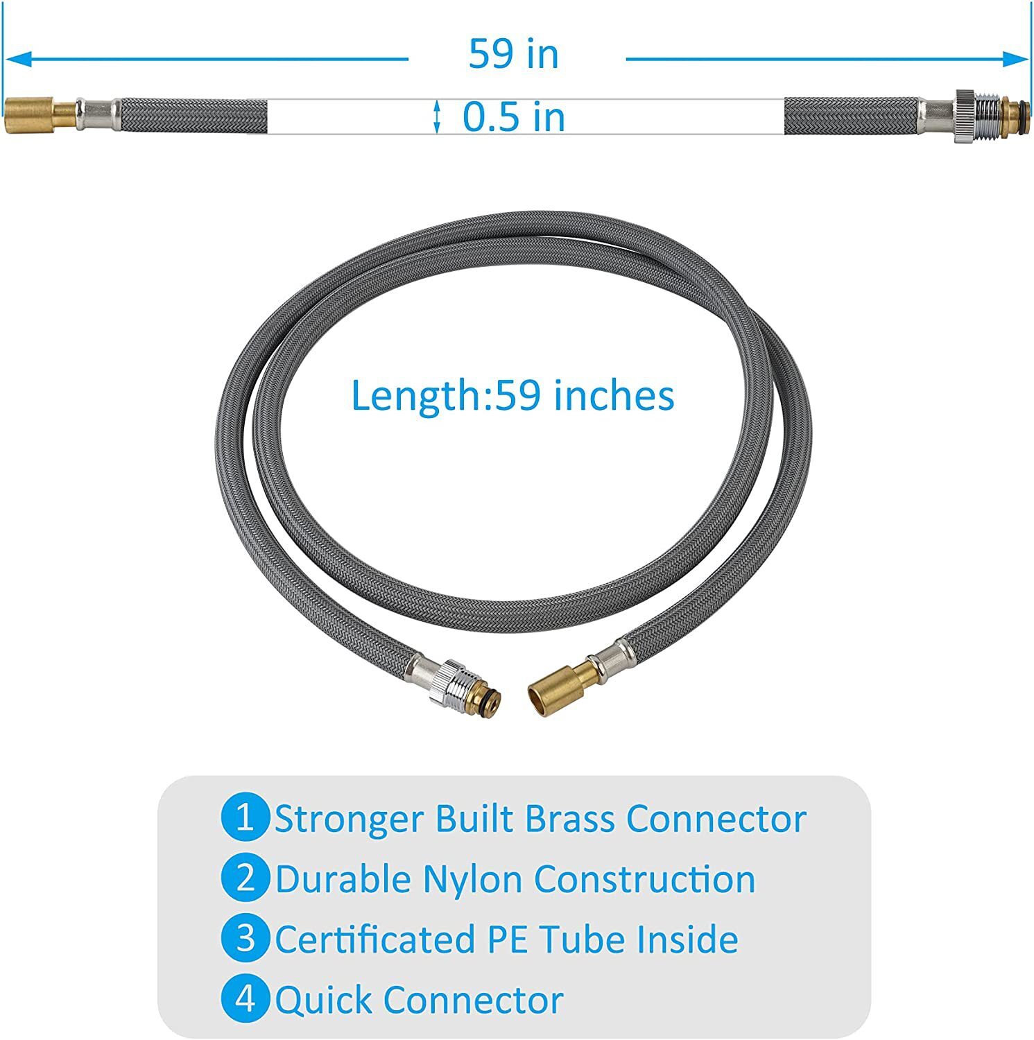 Replacement For Kitchen Faucet 54" Hose For Pull Out Spray Wand RP50390 gallery