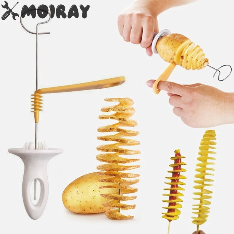 3pcs Spiral Potato Cutter Twister Slicer Stainless Steel Kitchen Tool - NEW gallery