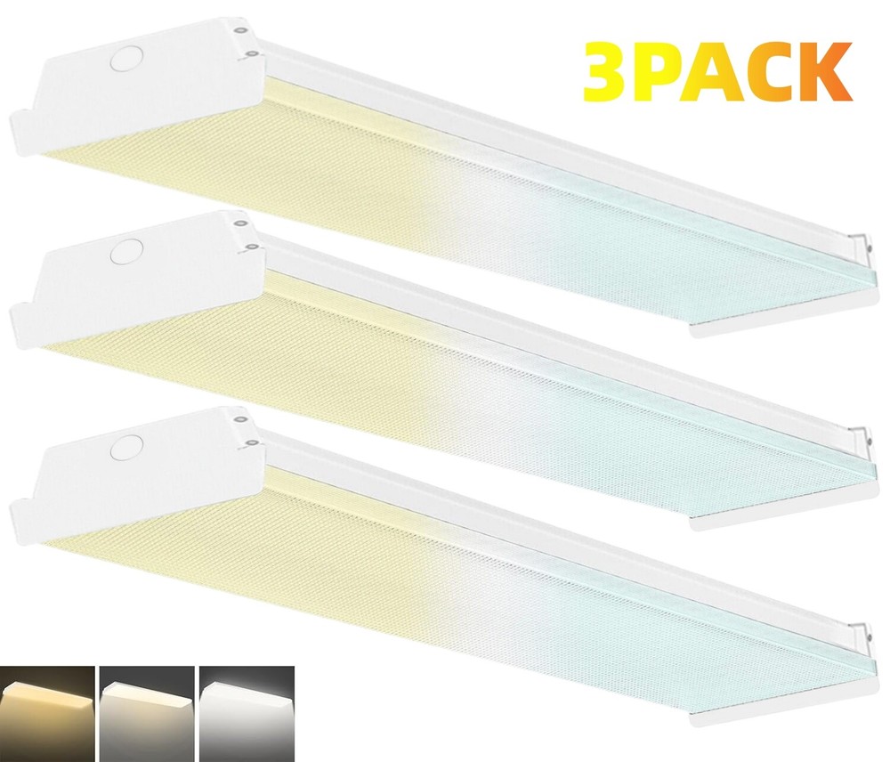 Dimmable 4FT LED Wraparound Light, 3 CCT 3500K/4000K/5000K,4 Foot Led Shop Light