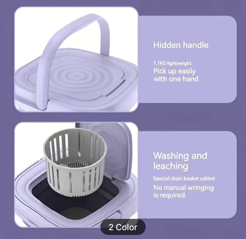 8L Portable Folding Washing Machine Perfect For Home Camping, Travel And RV gallery
