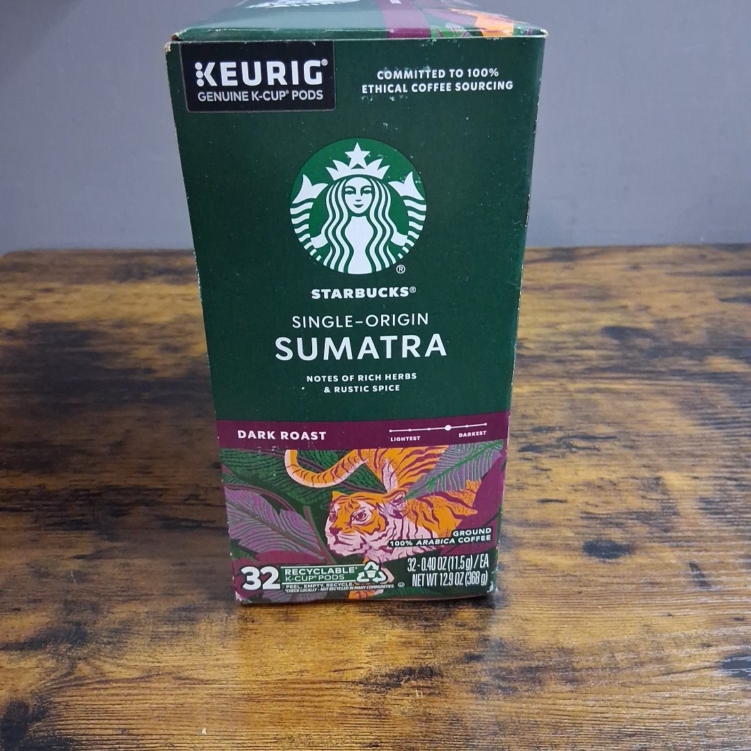 Starbucks Sumatra Single Origin Dark Roast Keurig K-Cup Coffee Pods, 32ct gallery