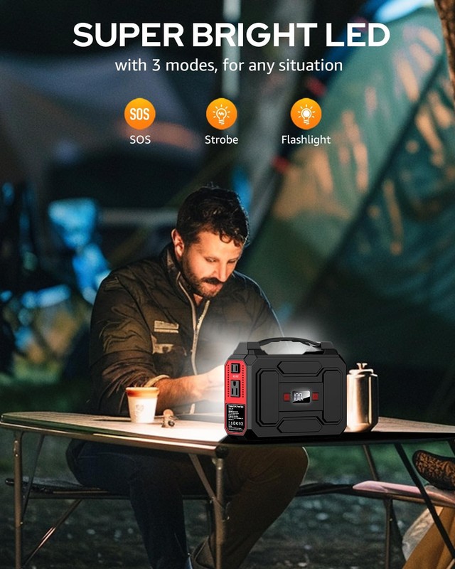 Solar Powered Generator 200W Peak/100W Rated, Portable Solar Generator Power Sta gallery