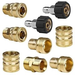 9Pc Pressure Washer Adapter Set Quick Disconnect Kit M22 Swivel to 3/8” Connect