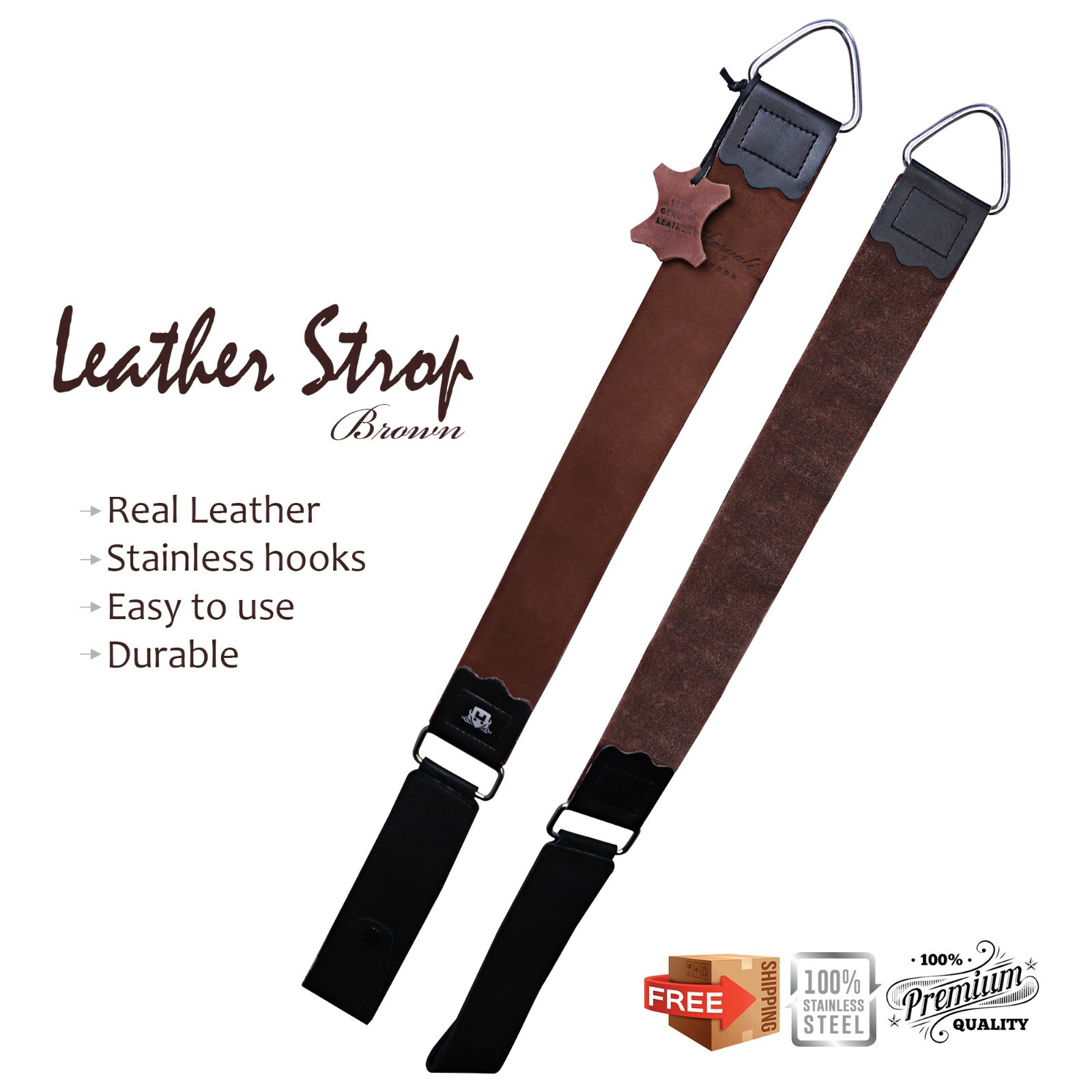 Leather Strop 12.5" x 2" for Sharpening & Honing Knives and Straight Razor gallery