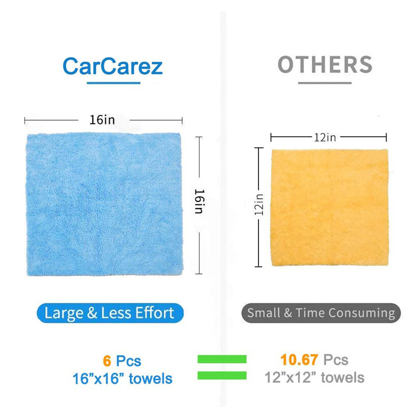 6 Pc Premium Plush Microfiber Towel Professional Car Wash Drying Cleaning 16x16" gallery