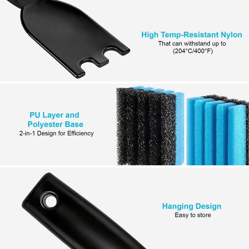 4x Grill Scraper Cleaner Sponge Set w/ Grooves for George Foreman 12207 & Other gallery
