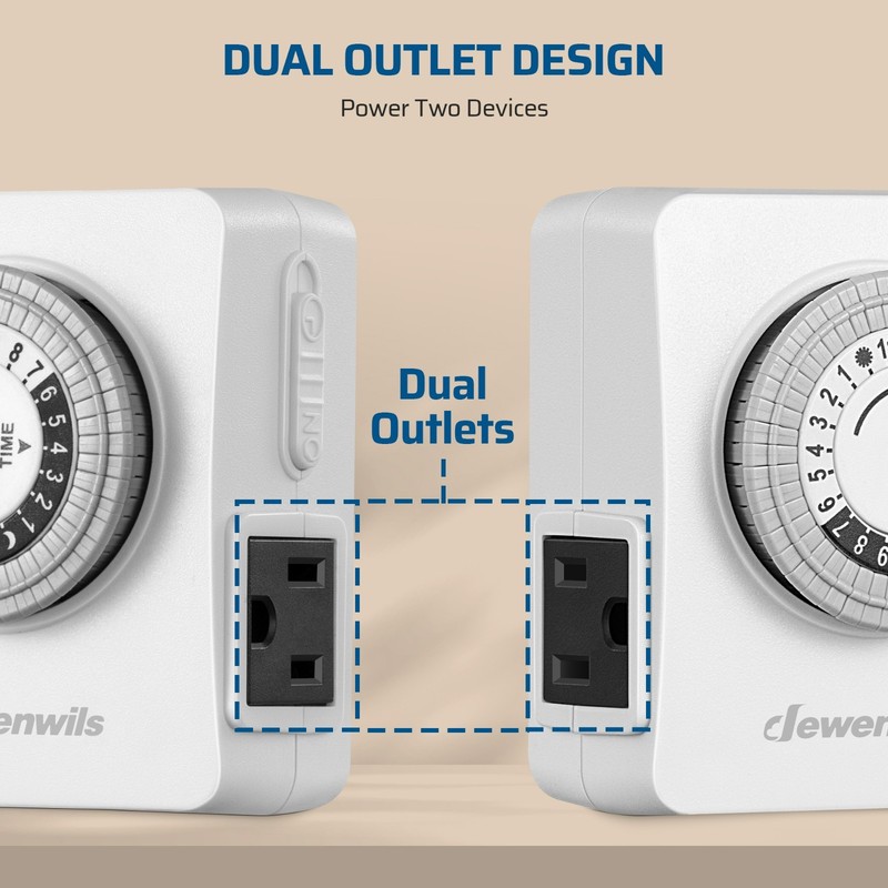 DEWENWILS Indoor Outlet Timer 2 Pack, 24Hr Programmable, 1875W,Grow Light & Lamp gallery