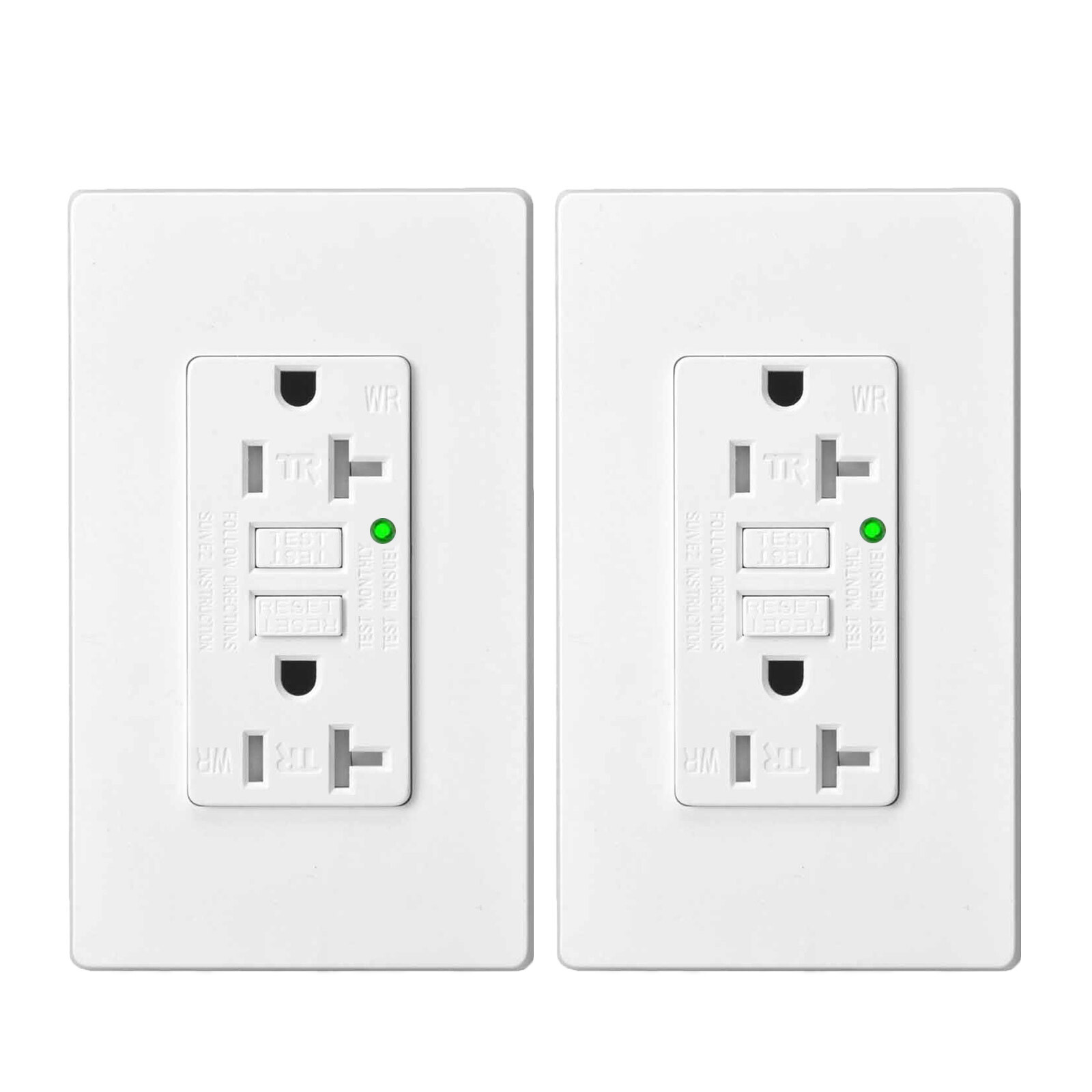 20A GFCI Outlet Self-Test 40s ETL FCC Certified TR WR LED Indicator for Home ×2 gallery