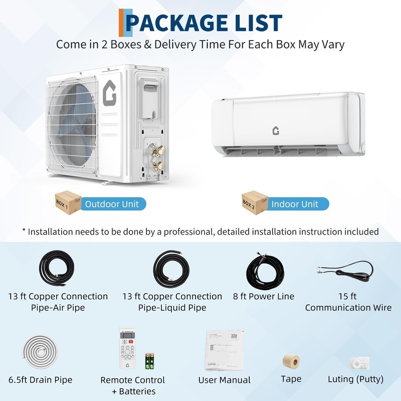 24000 BTU Ductless Mini Split Air Conditioner Heat Pump Inverter 19 SEER AC 220V gallery