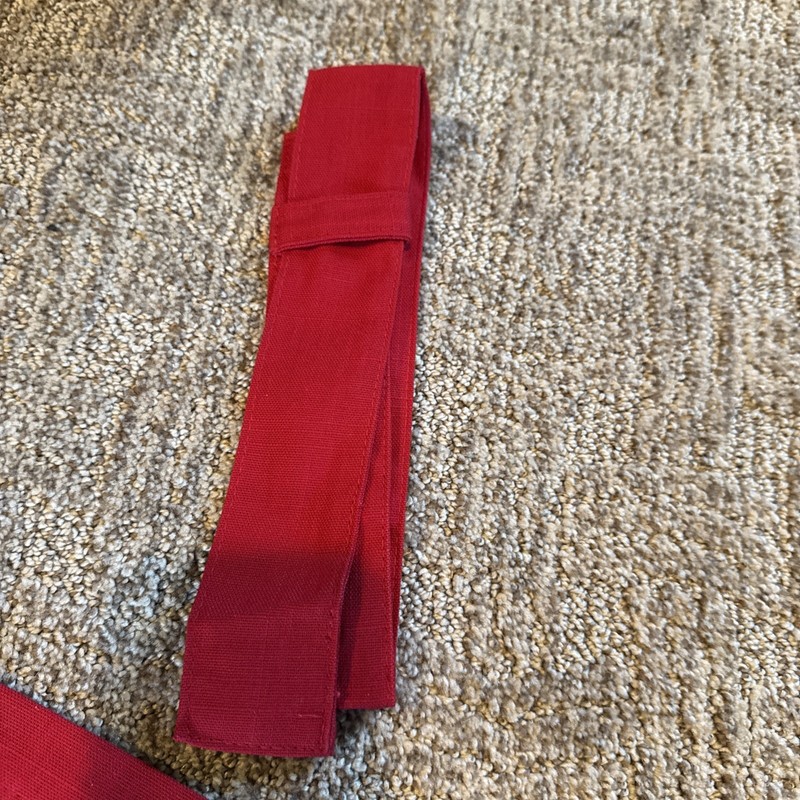IKEA Ritva Unlined Curtains 55”x 98” Pair (2) Panels Tie Backs 100% Cotton Red gallery