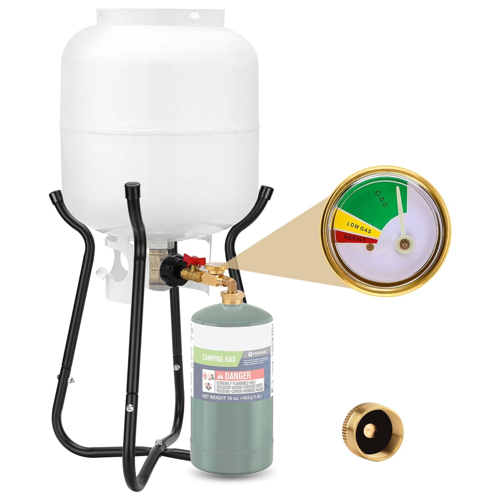WADEO Propane Refill Adapter for 1lb Tank with Propane Cylinder Refill Stand gallery