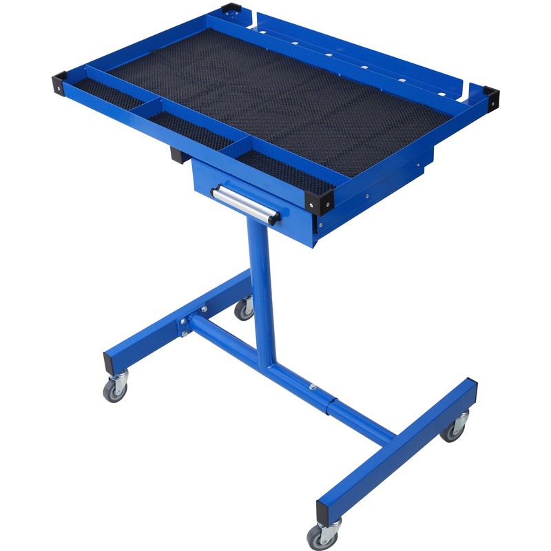 Adjustable Work Table with Drawer, 34"-47.75"H, 220 lbs Capacity, Blue gallery