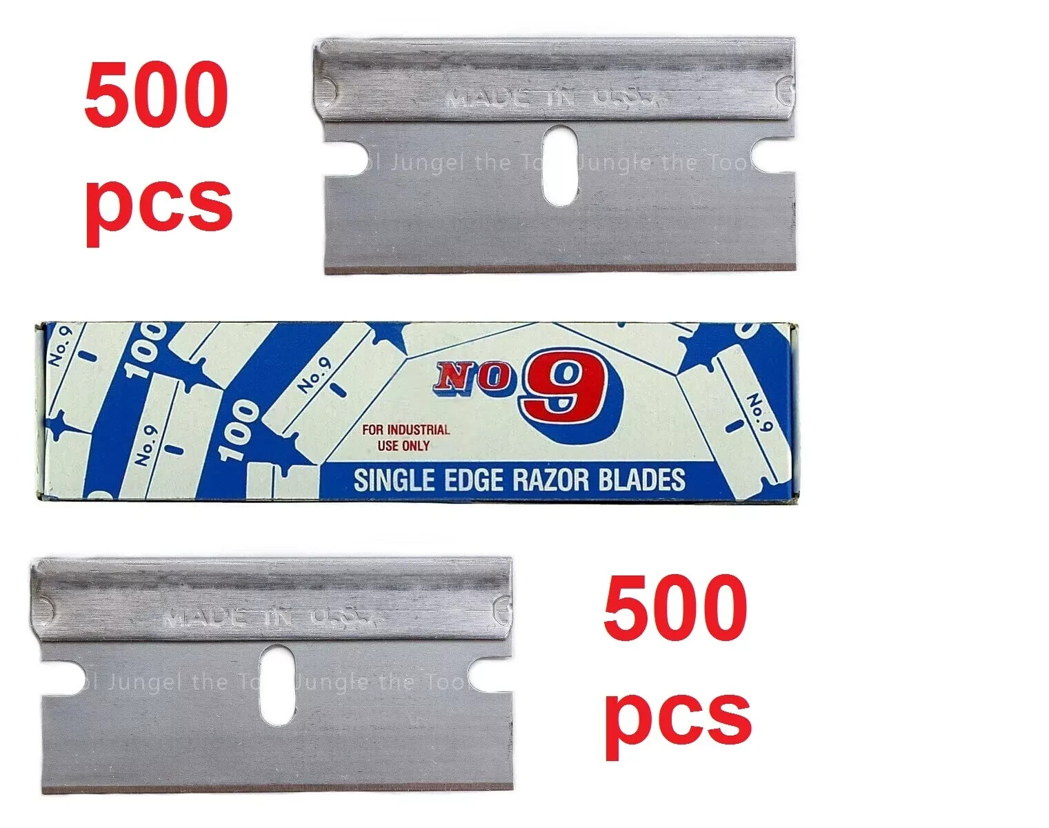 500 USA Razor Single Edge Blades DOUBLE HONED Box Cutter Scraper Tool Sharp No 9 gallery