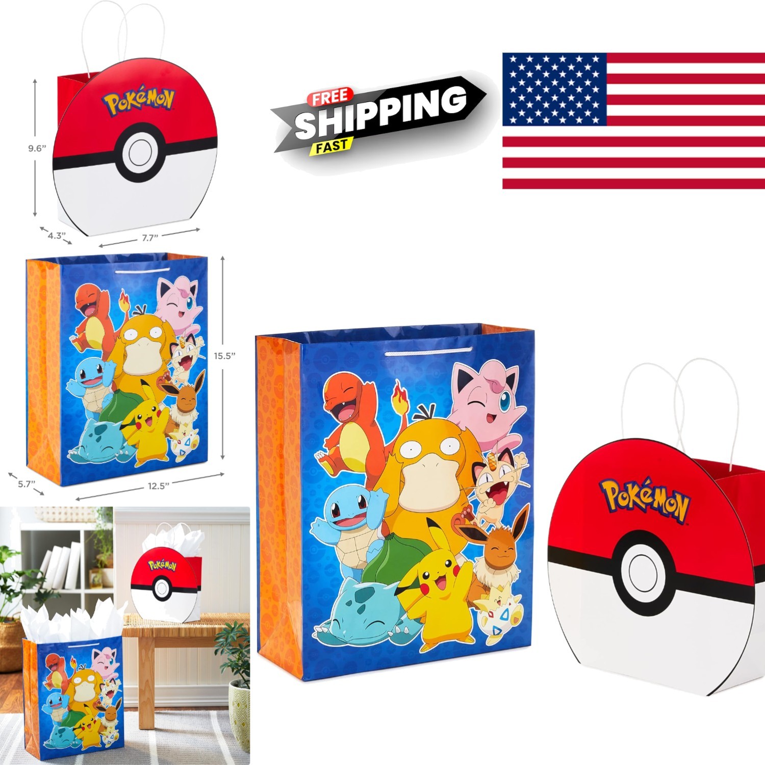 Cool Pokémon Gift Bags Bundle with Handles for Birthdays and Special Occasions gallery