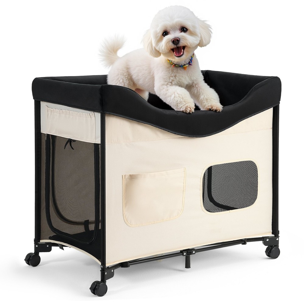 Elevated Lounge Pet Bed, Foldable Bunk Dog Bed with 600D Oxford Cloth and Dutch
