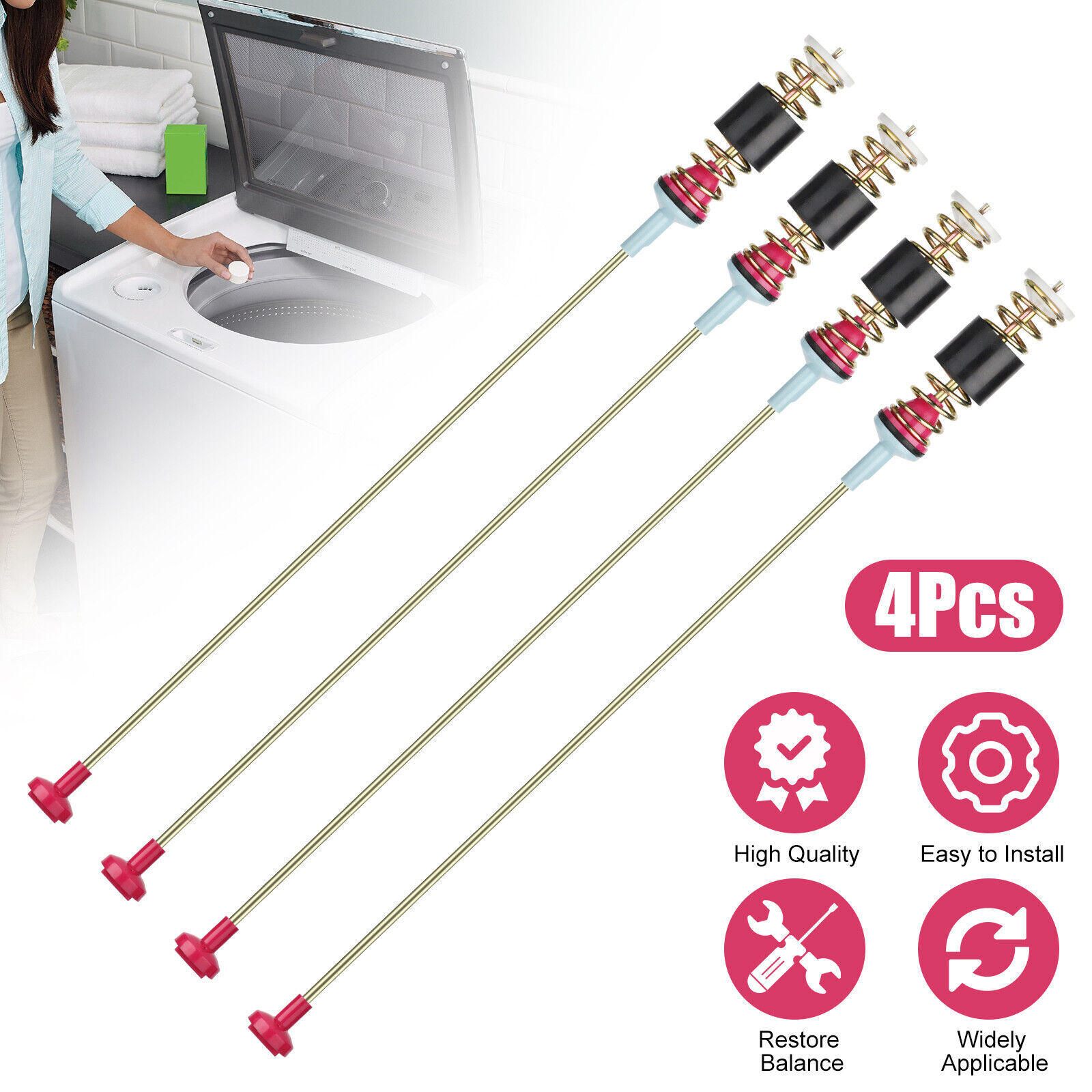 4PCS DC97-05280W Washer Suspension Rod Kit for Samsung/ Washer Damper Fast Ship gallery