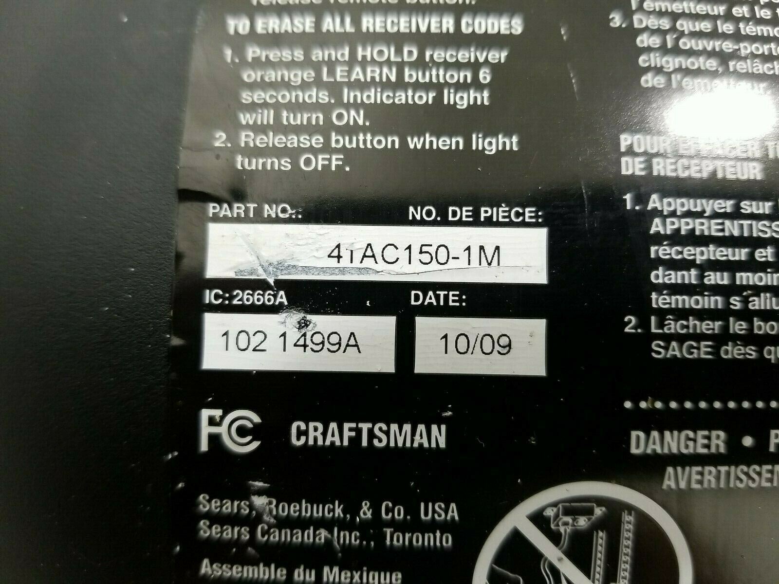 Sears Craftsman Chamberlain 41AC150-1 Circuit Board Purple Learn - BOARD ONLY! gallery
