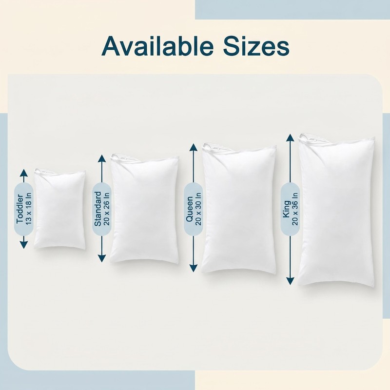 4 Pc Waterproof Pillow Covers with Zipper, All Size White Pillow Protectors, gallery