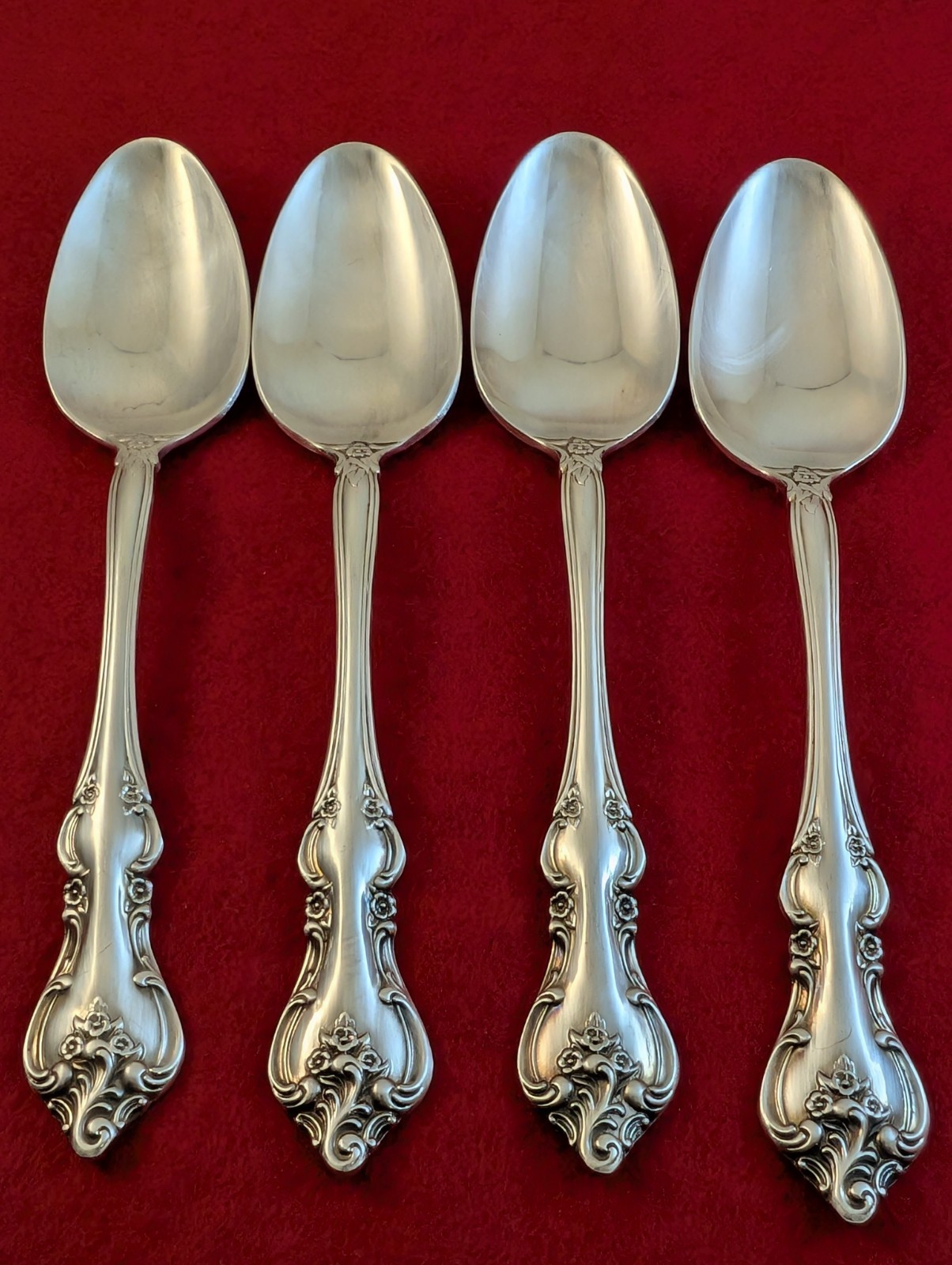 Set Of 4 International Deep Silver SilverPlate ORLEANS Teaspoons Flatware gallery